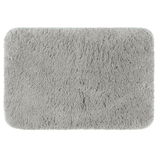 REGALWOVEN Alfombra de baño tejida antideslizante suave y esponjosa para baño gris claro 20" x 32"