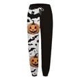 thumbnail image 5 of CONZONE Halloween Casual Pants for Women Baggy Elastic Waist Drawstring Joggers for Women Hallowmas Printed Wide Leg Trousers with Pockets, 5 of 5