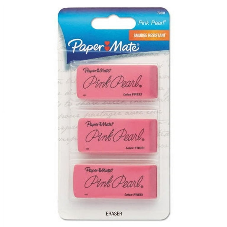 Pink Pearl Eraser, For Pencil Marks, Rectangular Block, Large, Pink, 3/Pack Pink Pearl Eraser, For Pencil Marks, Rectangular Block, Large, Pink, 3/Pack