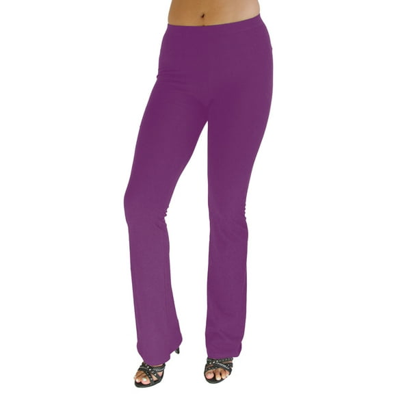 Vivian's Fashions Flare Bottom Pants, Junior Size (Purple, 2X)