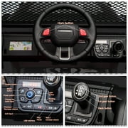 Dazone 12V Kids Ride on Jeep Car, Electric 2 Seats Off-road Jeep Ride on Truck Vehicle with Remote Control, LED Lights, MP3 Music, Black