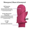thumbnail image 3 of N'Ice Caps Kids Toddler Waterproof Thinsulate Mittens Winter Snow Insulated Easy-on Pink Female, 3 of 8