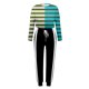 thumbnail image 2 of Gibobby Sudaderas de Forro Polar y Pantalones Conjunto de pantalones casuales con cordones de manga larga y cuello redondo a color block a la moda para mujer(Verde,CH), 2 of 4