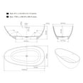 thumbnail image 5 of Vanity Art VA6913-ML 67 x 34 x 21.5 in. Freestanding Solid Surface Resin Soaking Bathtub with Slotted Overflow & Pop-Up Drain, Matte White, 5 of 10
