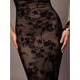 thumbnail image 5 of Black Halter Neck Floral Lace Maxi Dress With Deep V-Neck And Sheer Overlay, Evening Gown For Women, 5 of 8