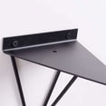 thumbnail image 2 of Juego de 2 soportes para estantes de metal con forma de triángulo y prisma geométrico de mediados de siglo, negro, grueso, soporte de pared, 2 of 5