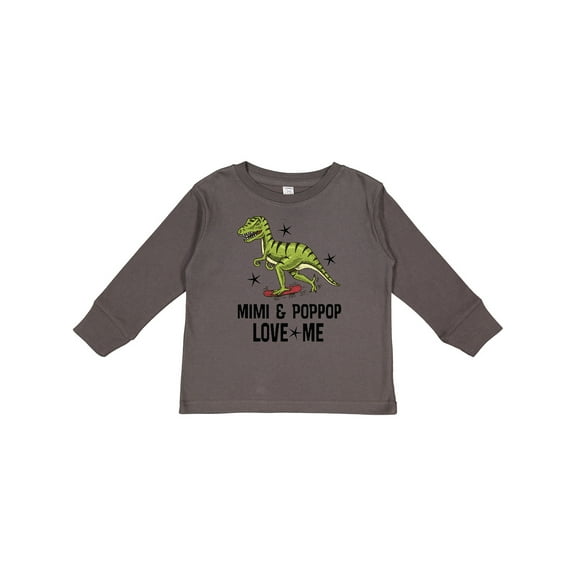 Inktastic Mimi and Poppop Love Me Dinosaur Boys Long Sleeve Toddler T-Shirt