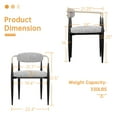 thumbnail image 7 of Morden Fort Boucle Dining Chairs Set of 4, Modern Dining Chairs with Black Metal Legs and Upholstered Cushion, Brushed Gold Armchairs for Kitchen Living Room Bedroom, 7 of 7