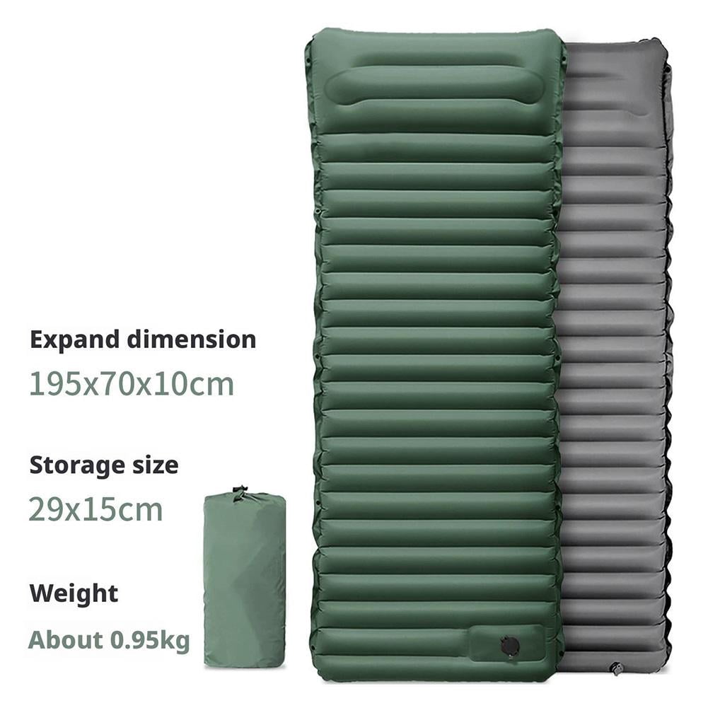 Single Size Camping Air Mattress with Built in Foot Pump, Thicken Inflatable Bed Blow Up Mattress Sleeping Pad for Camping Backpacking Hiking Traveling Tent