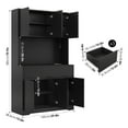 thumbnail image 4 of Homfa 70.9'' Tall Kitchen Pantry Cabinet with Charge Station & Led Light, 3 Drawer Storage Cabinet with Adjustable Shelves, Black, 4 of 7