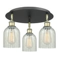 thumbnail image 2 of Innovations Lighting  Caledonia - 3 Light 17" Flush Mount Mouchette/Black Antique Brass, 2 of 5