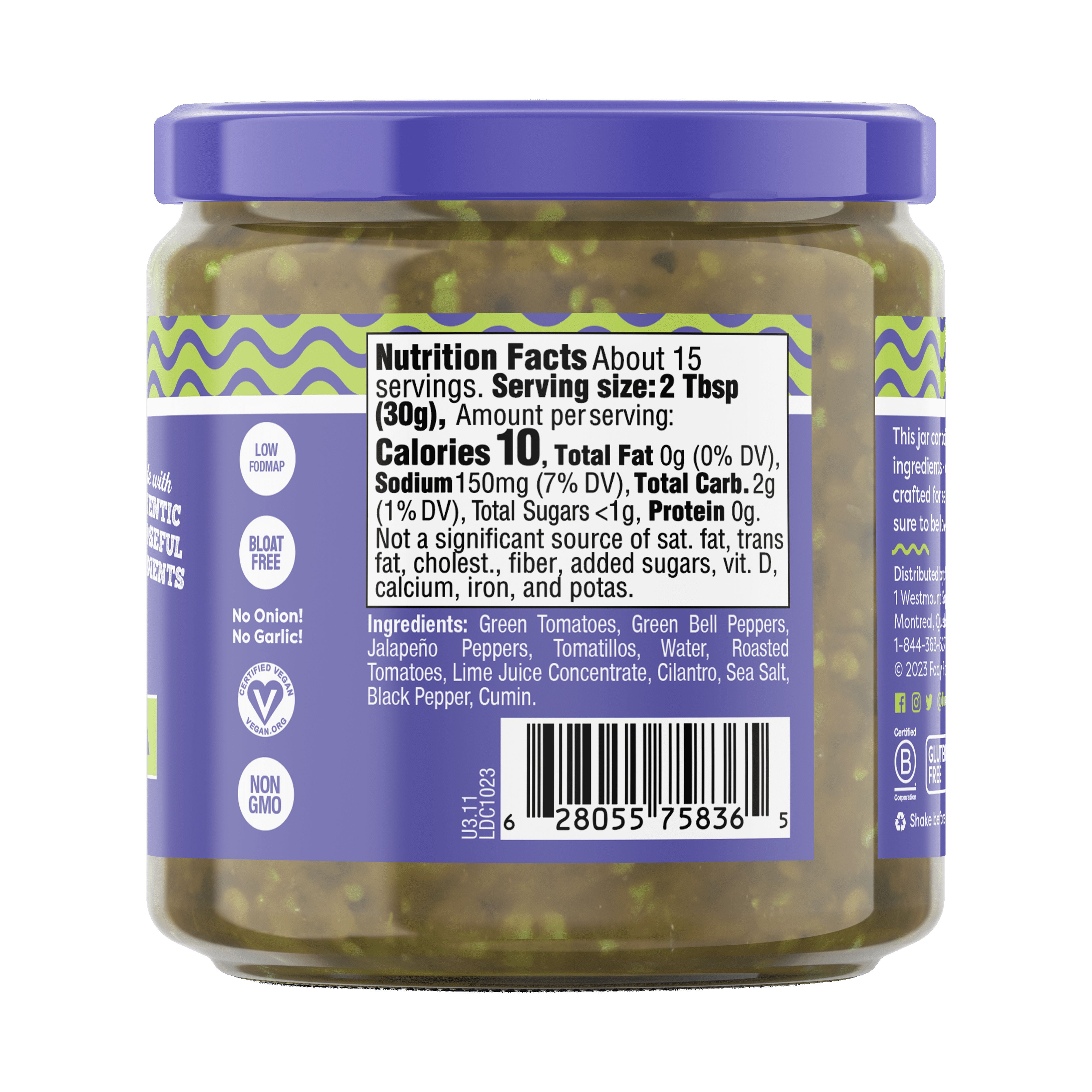 (3 pack) Fody Foods Gluten-Free Salsa Verde, , Shelf-Stable, 16oz Jar