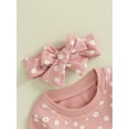 thumbnail image 6 of Gupgi 0-3 Years Baby Girls Outfit, Flower Print Long Sleeve Sweatshirt Sweatpants Headband Outfit, 6 of 9