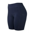 thumbnail image 2 of Sofra Ladies Cotton High Waist Outseam 15" Length Running Workout Biker Shorts w/ Side Pockets, 2 of 4