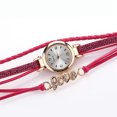 thumbnail image 3 of Reloj de pulsera con patrón de amor y diamantes de imitación de cuarzo con correa de cuero de PU para mujer a la moda (rojo rosa), 3 of 3
