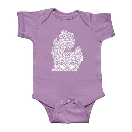 

Inktastic Michigan Silhouette Mandala Gift Baby Boy or Baby Girl Bodysuit