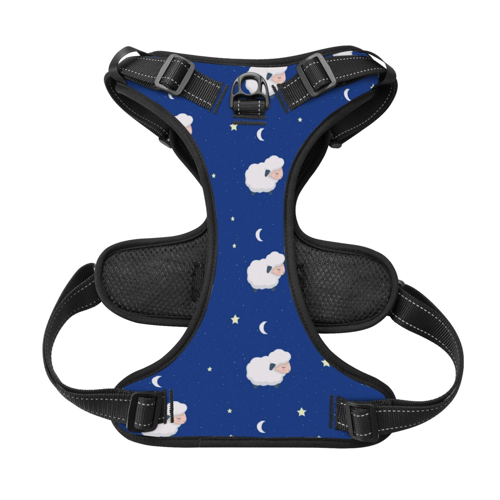 Kdxio Moon Lamb Print No Pull Dog Harness Adjustable Reflective Oxford Easy Control Medium Large Dog Harness for Training and Everyday-Small