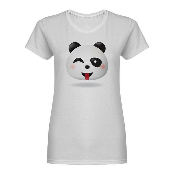 Panda Emoticon Design Shaped T-Shirt Women -Image by Shutterstock, Female Small