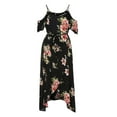 thumbnail image 5 of Jophufed Womens Plus Size Dresses Boho Flower Print Long Dress Casual Short Sleeve Cold Shoulder Dresses for Women Party Casual on Clearance, 5 of 7
