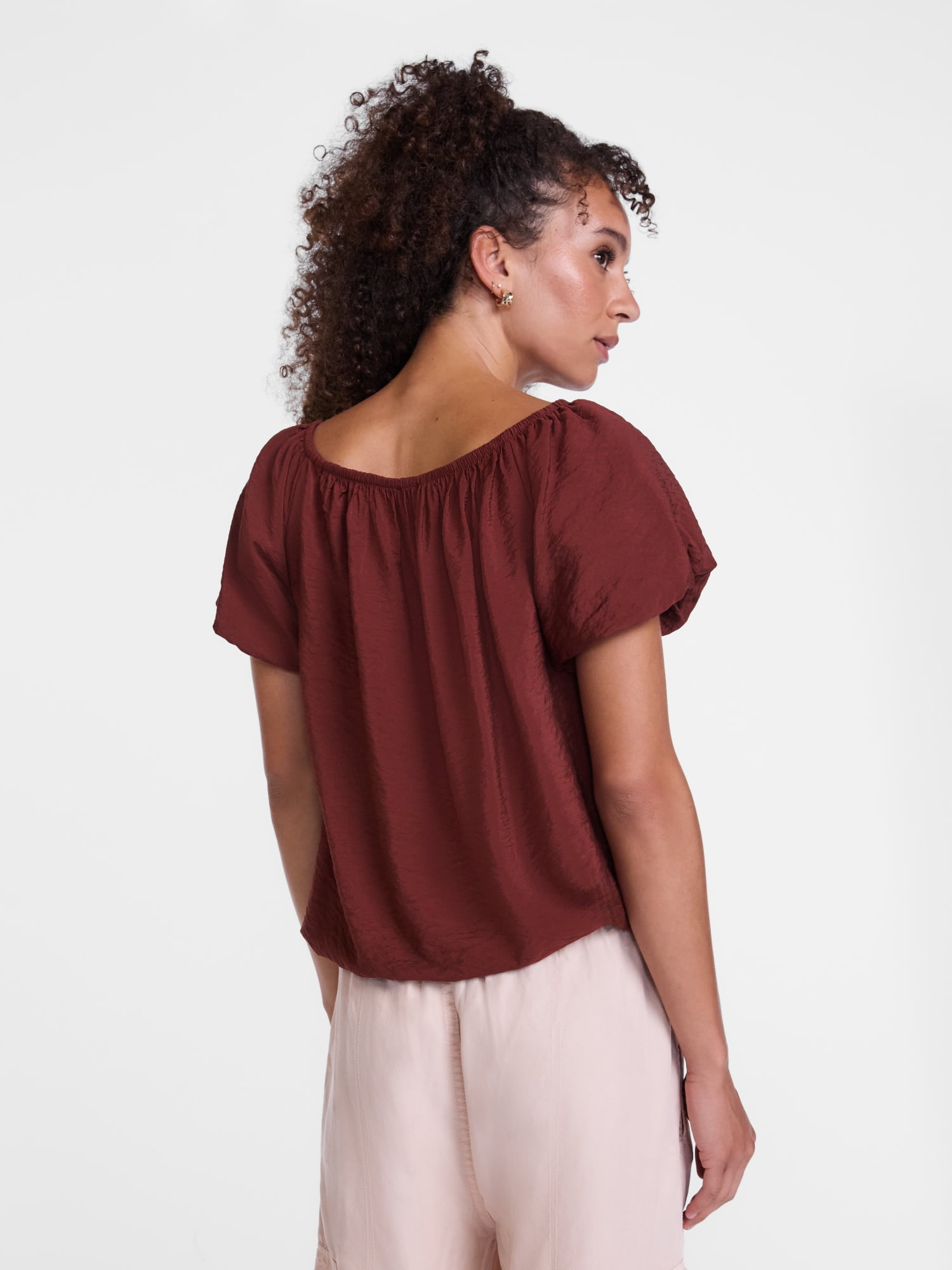 Scenario Women's Puff Sleeve Top, Sizes XS-XXXL