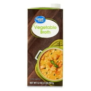 Great Value Vegetable Broth, 32 oz Carton, Shelf-Stable/Ambient, Liquid