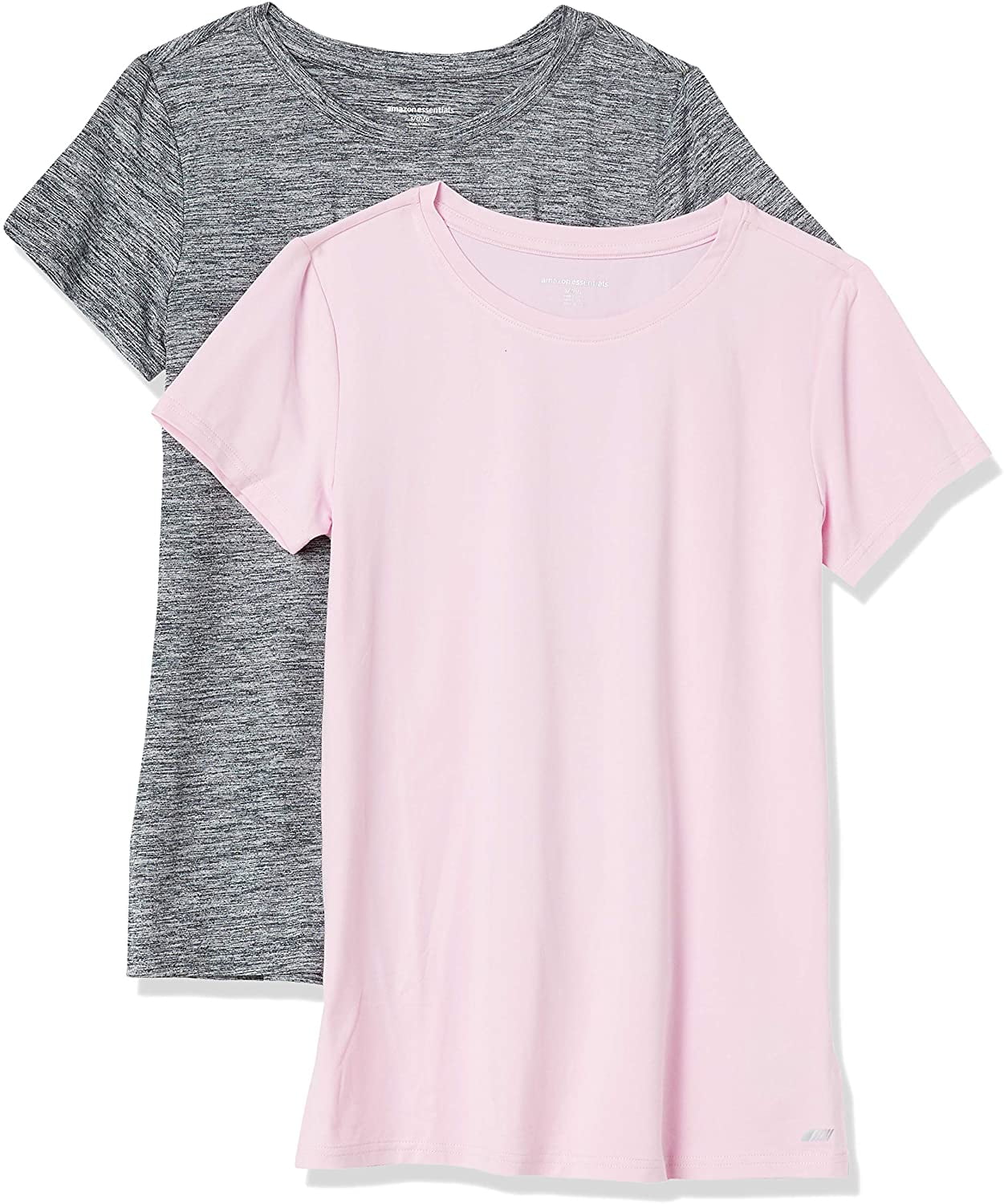 Amazon Essentials Women's Tech Stretch Short-Sleeve Crewneck T-Shirt  (Available in Plus Size), Pack of 2 - Walmart.com