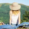 thumbnail image 5 of Tirrinia Women Floppy Straw Sun Hat Wide Brim Striped Beach Cap Foldable, 5 of 6