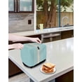 thumbnail image 3 of Aqua Beige Striped Small Toaster Cover 2 Slice, Kitchen Appliance Covers, Modern Farmhouse Retro Lines Toaster Oven Cover with Loop, Bread Machine Cover Polyester Dust Cover Protection, 3 of 4