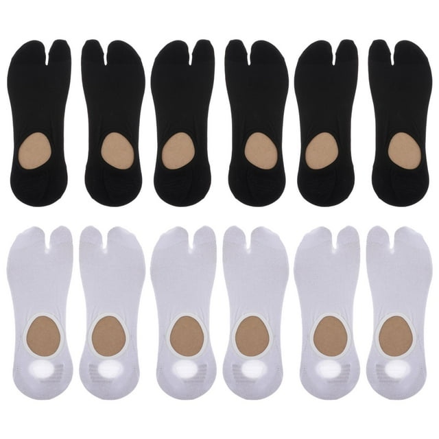 6 pares de sandalias para hombre, calcetines tobilleros, calcetines antideslizantes Geta Tabi, tobilleras deportivas, Hallux, tamaño libre
