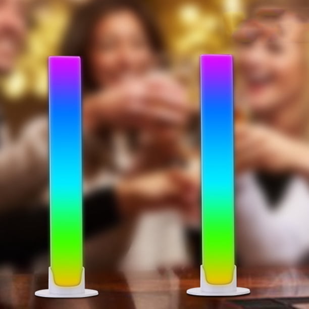 Lámpara De Ritmo De Música Con Control De Voz Music Rhythm Light Portable Music Sync Luces LED para decoración (A-APP White 2PCS) Sywqhk Para estrenar