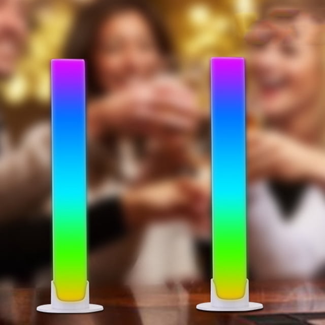Lámpara De Ritmo De Música Con Control De Voz Music Rhythm Light Portable Music Sync Luces LED para decoración (B-APP White 2PCS) Sywqhk Para estrenar