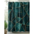 thumbnail image 2 of Geometric Pattern Shower Curtain, Dark Green Triangle Collage Art Waterproof Shower Curtain Set with 12 Hooks Lightweight Washable Fabric Shower Curtains for Bathroom 72x78 Inches, 2 of 6