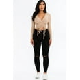 thumbnail image 5 of Drawstring Ribbed Long Sleeve Crop Top, 5 of 8