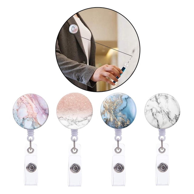 BELOVING Pull Porte-Clés Rétractable Identité de Carte 4pcs B