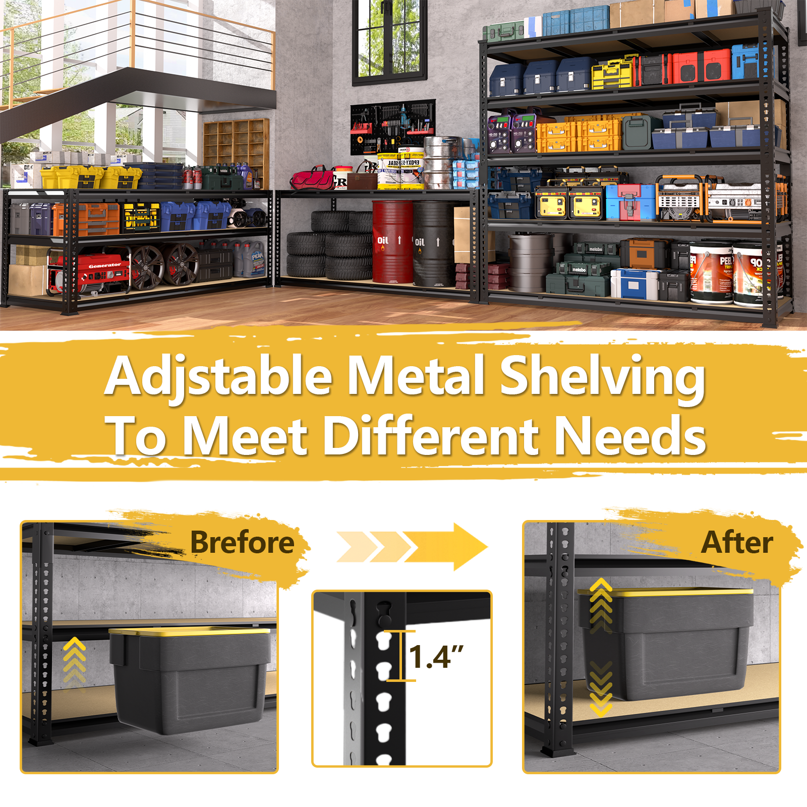 TrumanPick 5-Tier Heavy Duty Garage Shelving Unit, 3000 lbs photo 5