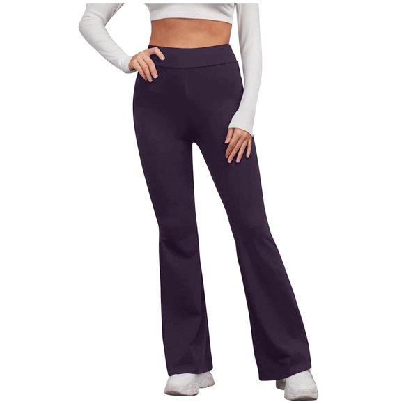 Flare Yoga Pants for Women - Soft High Waist Leggings Pants Workout Lounge Bell Bottom Jazz Dress Pants for Women on Clearance