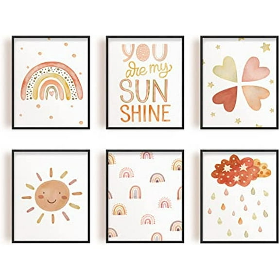 6PCS Oil Canvas Hanging Painting Home Canvas Wall Art Unframed Print Decoration Rectangle Weather Pattern