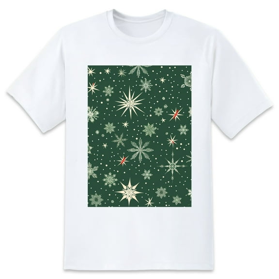 Basic Oversize Tees For WomenSnowflake Loose Boyfriend Shirts Casual Blouse round neck