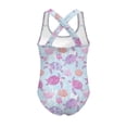 thumbnail image 5 of Uorisanigo Purple Sea Turtle One Piece Bathing Suits for Girls Cross Shoulder Strap Outdoor Beach Swimsuit Quick Dry Pool Party Swimwear, Size 13-14, 5 of 7
