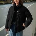 thumbnail image 2 of Lenago Plus Size Quilted Jackets for Women Casual Colored Long-Sleeved Hooded Jacket Packable Puffer Jacket(Black M), 2 of 6