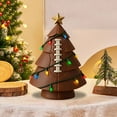 thumbnail image 4 of Football Theme Mini Christmas Trees with Lights Multicolor Lights & Star Topper for Tabletop Table Decoration Figurine Set, 4 of 6