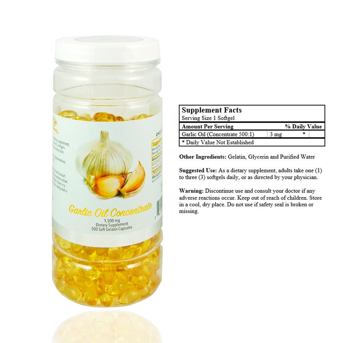 Garlic Oil (500 Softgels / 1500 Mg)