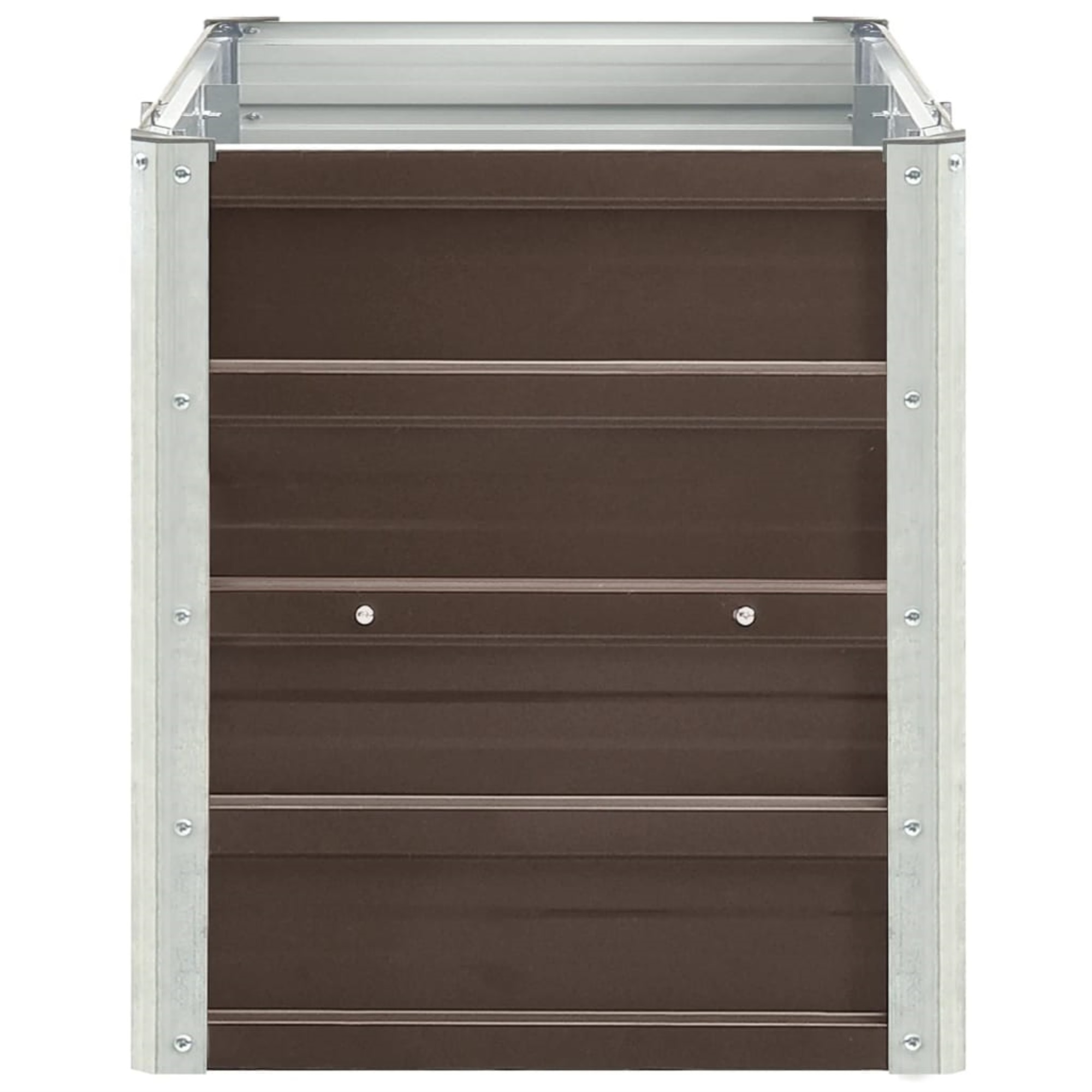Casafoyer Garden Raised Bed Galvanized Steel 94.5"x15.7"x17.7" Brown