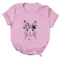 thumbnail image 3 of Toimothcn Womens Tees Happy Easter Cute Cartoon Bunny Printed Short Sleeve T Shirts Soft Loose Comfortable Shirt Tops Suitable For Dailywear, 3 of 6