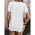 thumbnail image 4 of Womens Summer Top V Neck Short Sleeve Casual Blouse T Shirts Cute Loose Fit Trendy Basics Tees White L, 4 of 8