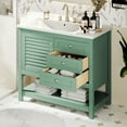 thumbnail image 3 of 36 Inch Freestanding Bathroom Vanity with Undermount Sink, Soft Close Drawers, Solid Wood Base in Sage Green Finish for Ample Storage, 3 of 9