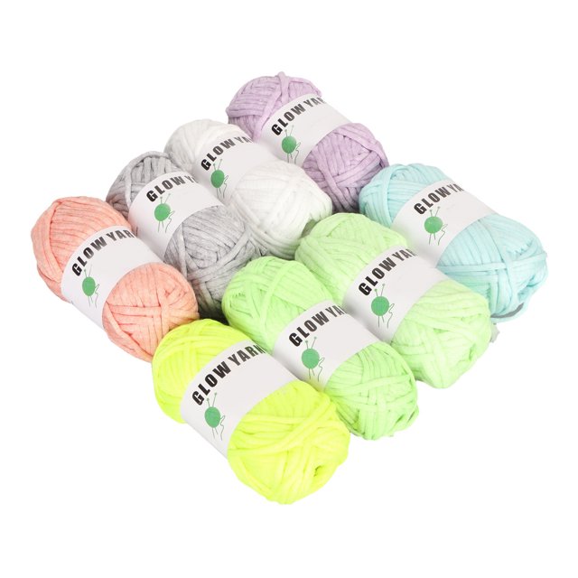 Hilo de Brillo de Bricolaje, Poliéster Amigable para la Piel Múltiples Colores de Tejer Confiaturas Hilo Lumino Duradero 8 Rollos para Artes de Bricolaje