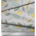 thumbnail image 3 of Soimoi Gray Cotton Cambric Fabric Leaf Floral Printed Craft Fabric by the Yard 42 Inch Wide, 3 of 3