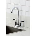 thumbnail image 2 of Kingston Brass FB8491CKL Kaiser Double-Handle 4" Centerset High-Arc Bar Faucet, Polished Chrome, 2 of 7
