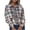 Pink, variant on IROINNID Women's Comfy Short Jacket Turndown Lapel Plaid Shacket Long Sleeve Button Down Outwear, Pink